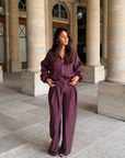 Ensemble Burgundy Check