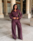 Ensemble Burgundy Check