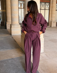 Ensemble Burgundy Check